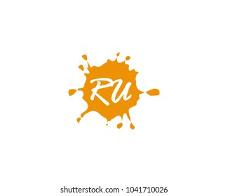 Letter R and U logo vector