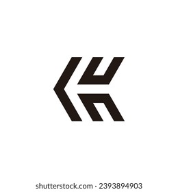Letra r, u y n símbolo geométrico simple vector de logotipo