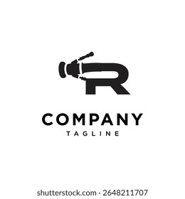 Letra R Vector de icono de logotipo de boquilla subalar