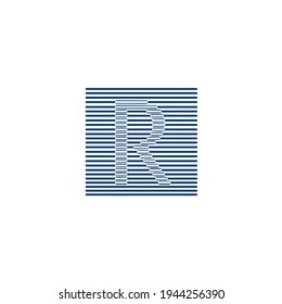 Letter R unique logo business or company, pixel design vector template
