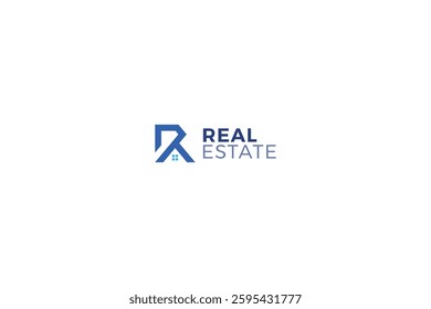 Letter R unique real estate logo
