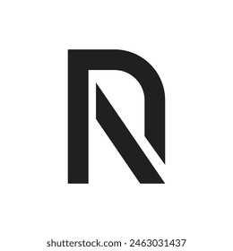 Letter R unique shape with creative monogram abstract logo