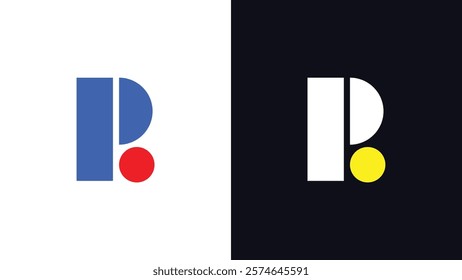 Letter R Unique Style Logo Multicolor Minimal Typography Logo