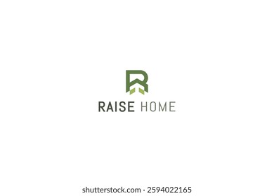 Letter R unique upgrade real estate housing logo