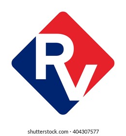 letter R and V logo vector.
