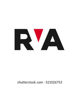 letter R V and A logo vector.