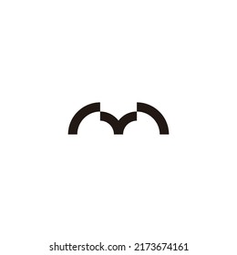 Letter r, v and m geometric symbol simple logo vector