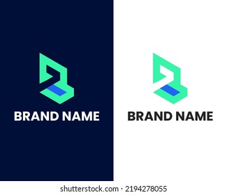letter r and v mark modern logo design template