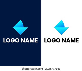 letter r and v mark modern business logo design template