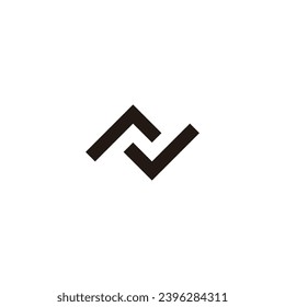 Letter r and v, letter N square geometric symbol simple logo vector