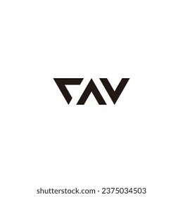 Letra r A v triángulos símbolo geométrico simple vector de logotipo