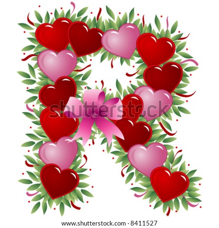 Letter R Valentine Love Letters Stock Vector (Royalty Free) 8411527