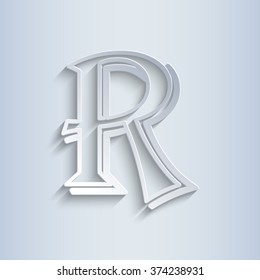 Letter R, vector alphabet