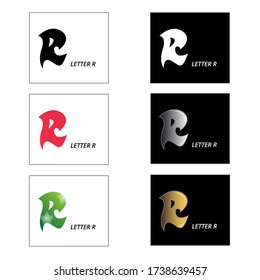 Letter R in vector graphics