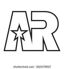 icono de letra a y r vectorial aislado en blanco