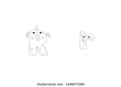 Ilustración de esquema de icono de vector de letra R