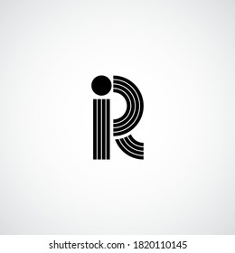 Letter R vector line dot logo design template. Unique modern minimalist black logotype symbol
