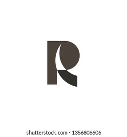 Letter R vector line logo design. Creative minimalism logotype icon symbol.