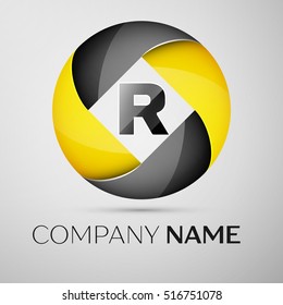 Letter R vector logo symbol in the colorful circle. Vector template for your design