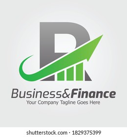 Plantilla para el logotipo del vector de la letra R, logotipo de la carta colorida R, logotipo de la empresa financiera, icono de la plantilla de diseño de los asesores del Instituto Financiero