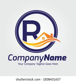 Letter R vector logo template, Colorful Letter R logo, Real Estate, Building and Construction Logo Design Template Vector Icon
