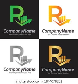 Letter R vector logo template, Colorful Letter R logo, Financial Company Logo, Financial Institute Advisors Logo Design Template Vector Icon