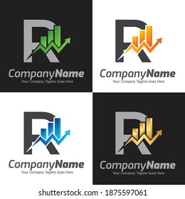 Letter R vector logo template, Colorful Letter R logo, Financial Company Logo, Financial Institute Advisors Logo Design Template Vector Icon