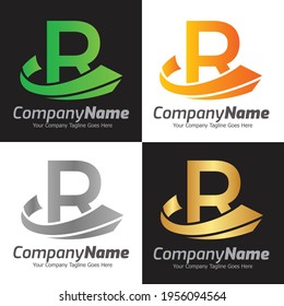 Letter R vector logo template, Colorful Letter R logo, Financial Company Logo, Financial Institute Advisors Logo Design Template Vector Icon