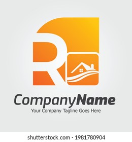 Letter R vector logo template, Colorful Letter R logo, Real Estate, Building and Construction Logo Design Template Vector Icon