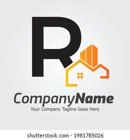 Letter R vector logo template, Colorful Letter R logo, Real Estate, Building and Construction Logo Design Template Vector Icon