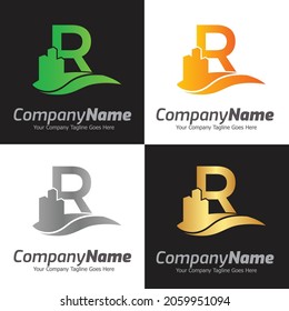 Letter R vector logo template, Colorful Letter R logo, Real Estate, Building and Construction Logo Design Template Vector Icon