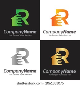 Letter R vector logo template, Colorful Letter R logo, Real Estate, Building and Construction Logo Design Template Vector Icon