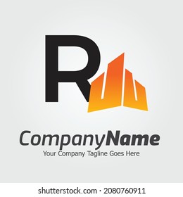 Letter R vector logo template, Colorful Letter R logo, Real Estate, Building and Construction Logo Design Template Vector Icon