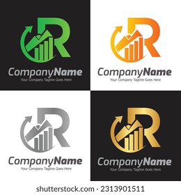 Letter R vector logo template, Colorful Letter R logo, Financial Company Logo, Financial Institute Advisors Logo Design Template Vector Icon