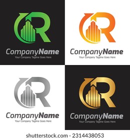 Letter R vector logo template, Colorful Letter R logo, Financial Company Logo, Financial Institute Advisors Logo Design Template Vector Icon