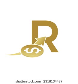 Plantilla para el logotipo del vector de la letra R, logotipo de la carta colorida R, logotipo de la empresa financiera, icono de la plantilla de diseño de los asesores del Instituto Financiero