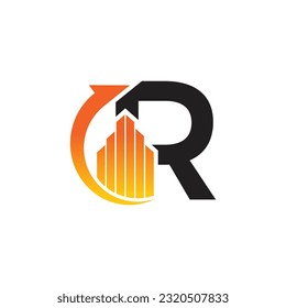 Letter R vector logo template, Colorful Letter R logo, Financial Company Logo, Financial Institute Advisors Logo Design Template Vector Icon