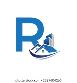 Letter R vector logo template, Colorful Letter R logo, Real Estate, Building and Construction Logo Design Template Vector Icon