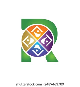 Letter R vector logo template, Colorful Letter R logo, Financial Company Logo, Financial Institute Advisors Logo Design Template Vector Icon
