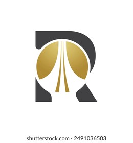 Plantilla del logotipo del Vector de la letra R, logotipo colorido de la letra R, logotipo de la compañía financiera, icono del Vector de la Plantilla del diseño del logotipo de los asesores del instituto financiero