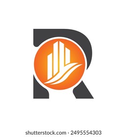 Letter R vector logo template, Colorful Letter R logo, Real Estate, Building and Construction Logo Design Template Vector Icon