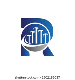 Letter R vector logo template, Colorful Letter R logo, Real Estate, Building and Construction Logo Design Template Vector Icon