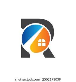 Letter R vector logo template, Colorful Letter R logo, Real Estate, Building and Construction Logo Design Template Vector Icon