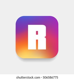 Letter R vector, logo. Useful as branding symbol, corporate identity, alphabet element, app icon, clip art and illustration.