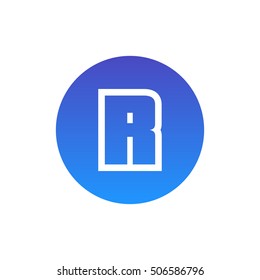 Letter R vector, logo. Useful as branding symbol, corporate identity, alphabet element, app icon, clip art and illustration.