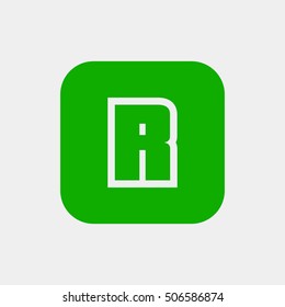 Letter R vector, logo. Useful as branding symbol, corporate identity, alphabet element, app icon, clip art and illustration.