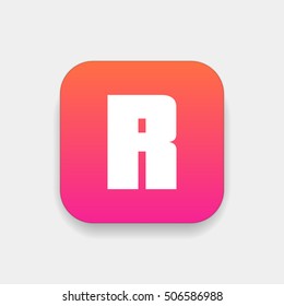 Letter R vector, logo. Useful as branding symbol, corporate identity, alphabet element, app icon, clip art and illustration.