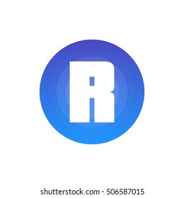 Letter R vector, logo. Useful as branding symbol, corporate identity, alphabet element, app icon, clip art and illustration.