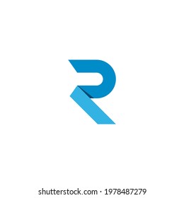 Letter R vector origami concept logo design