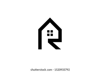 Letter R in vector for Real Estate , Property and Construction Logo design for business corporate sign. Minimal logo design template on white background.